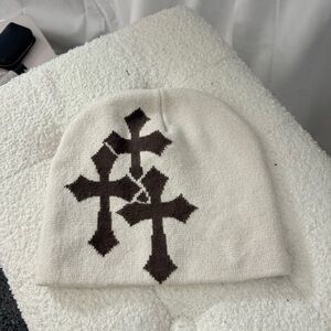 Kids Cream and Brown Beanie